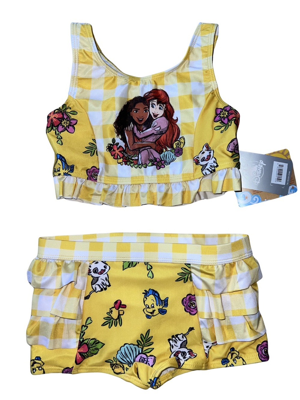Disney Yellow Gingham Princess Two-Piece Swimsuit -NWT